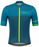 Koszulka rowerowa Rogelli BLOCK, niebiesko-żółta