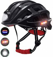 Kask rowerowy Rockbros ZN1001 z zintegrowanym oświetleniem 360°, black