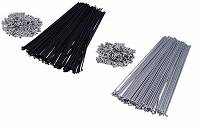 Szprychy CNSPOKE STD14 srebrne lub czarne (koło 28"), stal nierdzewna. Rozmiary od 280mm do 304mm