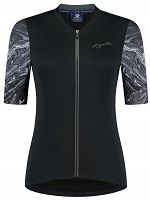 Elegancka damska koszulka kolarska Rogelli LIQUID, czarno-szara