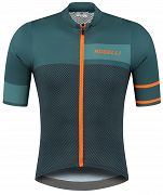 Koszulka rowerowa Rogelli BLOCK, zielono-pomarańczowa
