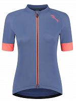 Damska koszulka rowerowa Rogelli MODESTA, niebiesko-koralowa