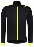 Bluza rowerowa Rogellii CORE z oddychającymi bokami, czarno-odblaskowo żółta