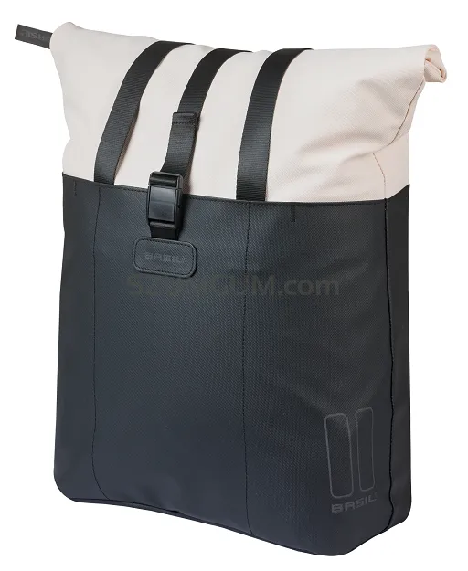 Torba miejska Basil Vive - bicycle shopper MIK Hooks - 15–20L - off-white/black