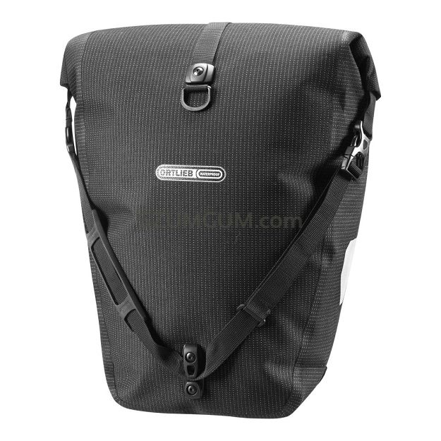Odblaskowe sakwy rowerowe tylne Ortlieb Back Roller High Visibility -Black-reflective 20L- 1 sztuka