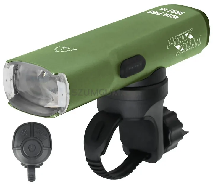 Lampka przednia z pilotem Prox Nova Pro 1600 lm, 4000 mAh - green