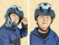 Kask młodzieżowy z odpinaną szczęką Rockbros TS-61 - black-ti-green - 11