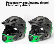 Kask młodzieżowy z odpinaną szczęką Rockbros TS-61 - black-ti-green - 6