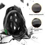 Kask młodzieżowy z odpinaną szczęką Rockbros TS-61 - black-ti-green - 8
