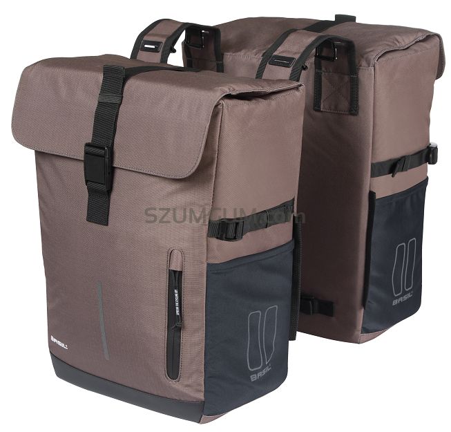 Troby boczne Basil Move - bicycle double bag / 30 liter / brown