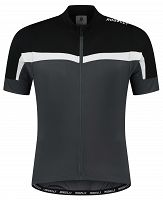 Koszulka rowerowa Rogelli COURSE, szaro-czarno-biała
