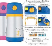 Thermos Foogo - niemowlęcy termos na napoje (stopień 1,2,3) - różowy - 6