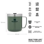 Kubek kempingowy z pokrywką Stanley Camp Mug 0,35L - Zielony - 4