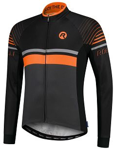 Bluza rowerowa Rogelli HERO z długim rękawem, czarno--pomarańczowa Roz. 2XL