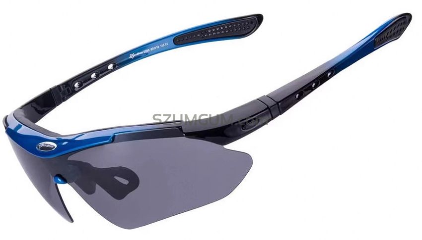 Okulary sportowe Rockbros 10001 polaryzujące - czarno-niebieskie - wymienne szkła - ramki optyczne