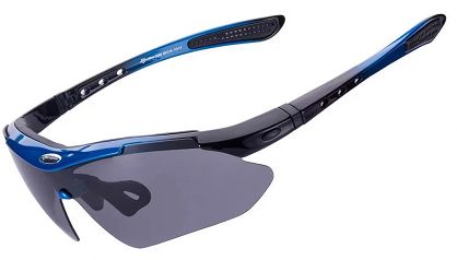 Okulary sportowe Rockbros 10001 polaryzujące - czarno-niebieskie - wymienne szkła - ramki optyczne