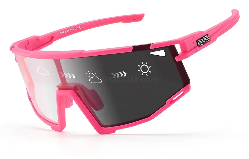Okulary sportowe fotochromowe Rockbros SP258 - pink
