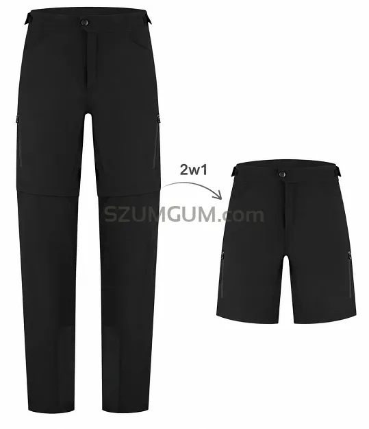 Spodnie rowerowe Rogelli MTB ADVNTR Core Zip-Off 2w1 z odpinanymi nogawkami – czarne