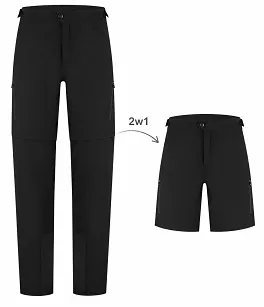 Spodnie rowerowe Rogelli MTB ADVNTR Core Zip-Off 2w1 z odpinanymi nogawkami – czarne