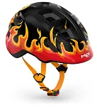 Kask dla najmłodszych MET Hooray - black flames glossy - 2