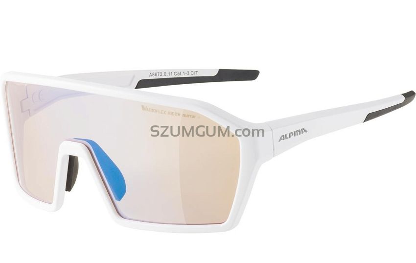 Okulary Alpina RAM Q-LITE V - white matt - szkło BLUE MIRROR Cat.1-3