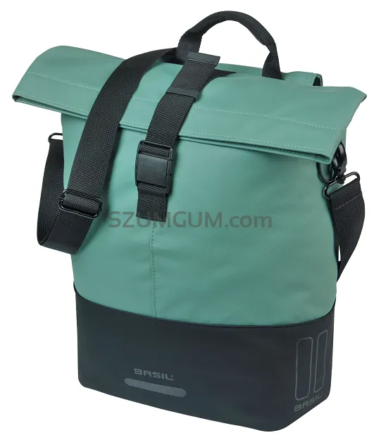 Torba miejska Basil Cove - bicycle shopper MIK Hooks - 14-16L - silvergreen/black