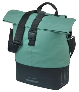 Torba miejska Basil Cove - bicycle shopper MIK Hooks - 14-16L - silvergreen/black