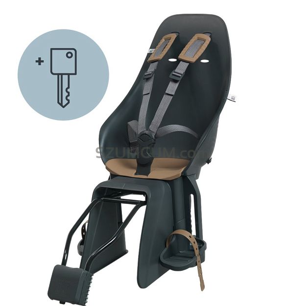 Tylny fotelik rowerowy Urban Iki Ta-ke na ramę black/brown - key lock