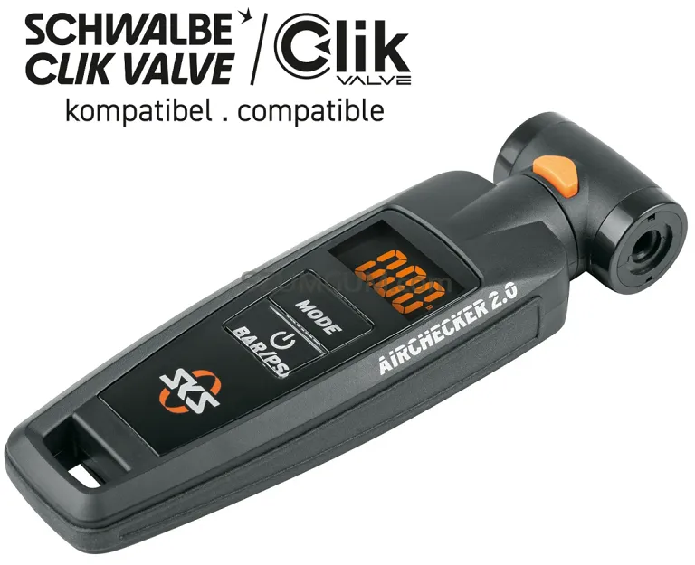 Ciśnieniomierz SKS Airchecker 2.0 – AV (Auto/Schrader) / SV (Presta) / SCV (Clik Valve)