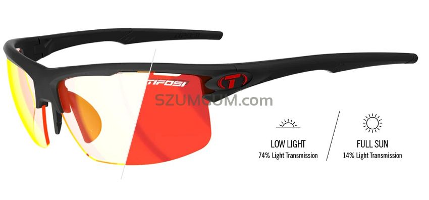Okulary TIFOSI RIVET CLARION FOTOTEC matte black (1szkło Clarion Red FOTOCHROM 74%-14%)