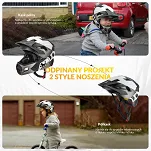 Kask młodzieżowy z odpinaną szczęką Rockbros TS-61 - white-black - 3