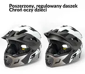 Kask młodzieżowy z odpinaną szczęką Rockbros TS-61 - ti-white-black - 4