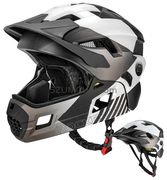 Kask młodzieżowy z odpinaną szczęką Rockbros TS-61 - ti-white-black