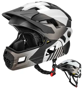 Kask młodzieżowy z odpinaną szczęką Rockbros TS-61 - ti-white-black