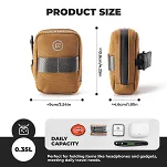 Mini torebka podsiodłowa Rockbros F006 z uchwytem na wkłady CO2 - brown - 3