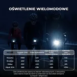 Inteligentna lampka Rockbros M6 1000 lm z cyfrowym wyświetlaczem - black - 4