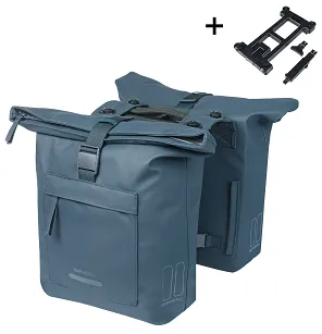 Torba miejska Basil Brooklyn - Double Pannier Bag MIK - 41L - navy