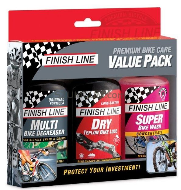 Zestaw Finish Line Premium Bike Care- olej Teflon Plus, odtłuszczacz, środek do mycia
