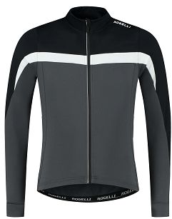 Ocieplana bluza rowerowa Rogelli COURSE, czarno-szaro-biała