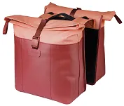 Torba miejska Basil Vive - Double Pannier Bag MIK - 28-35L - burgundy/pink - 2