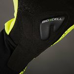 Lekkie zimowe rękawiczki rowerowe Chiba BIOXCELL LIGHT WINTER z elastycznego softshellu, odblaskowo żółte - 5