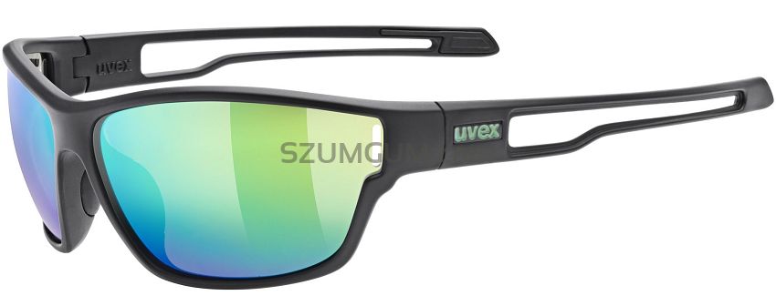 Okulary sportowe UVEX Sportstyle 806 - black matt / mirror green