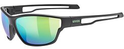 Okulary sportowe UVEX Sportstyle 806 - black matt / mirror green