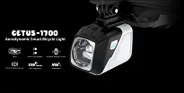 Gaciron CETUS-1700 – lampka rowerowa, montaż pod licznik (standard GoPro) - czarno-biała - 15