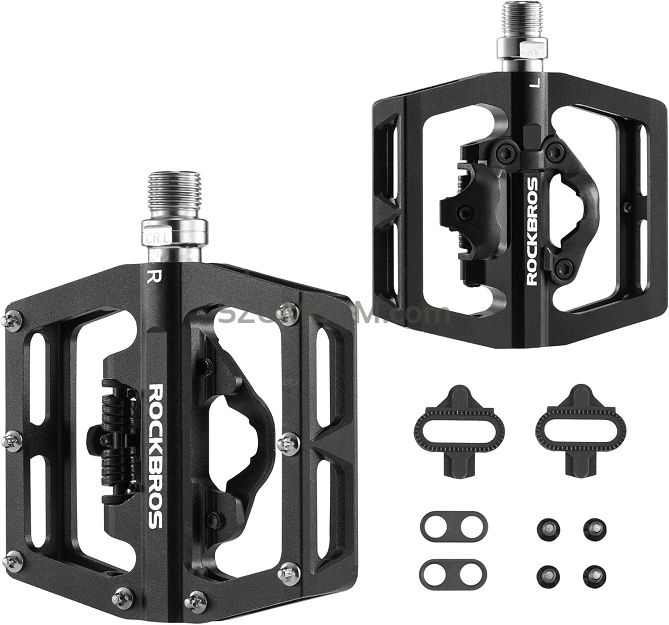 Zestaw pedałów rowerowych Rockbros PD15-BK ze stopu aluminium - czarne