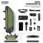 Torba pod ramę roweru Rockbros  Road to Sky TL003, 2 L, wodoodporna, zielona - 4