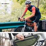 Torba pod ramę roweru Rockbros  Road to Sky TL003, 2 L, wodoodporna, zielona - 11