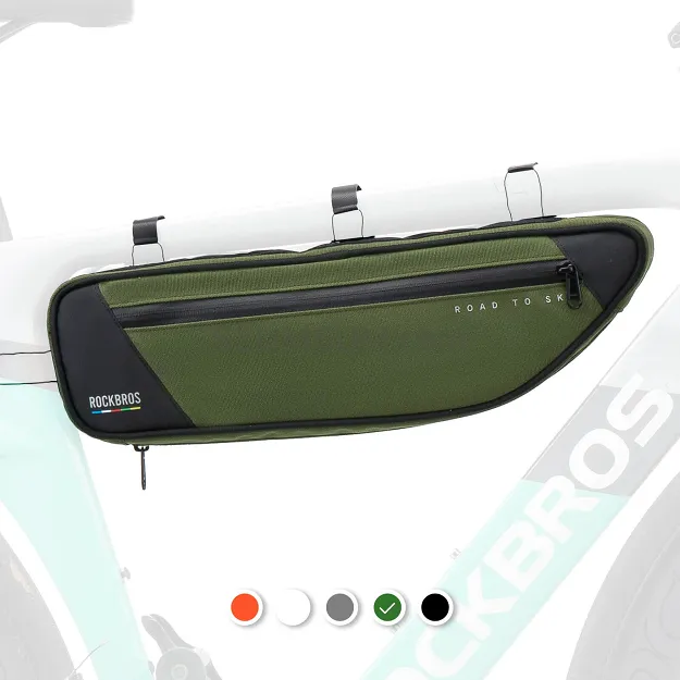 Torba pod ramę roweru Rockbros  Road to Sky TL003, 2 L, wodoodporna, zielona