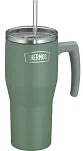 Termokubek Thermos Refreshing 0,85 L - z uchwytem i słomką - matowo zielony - 2