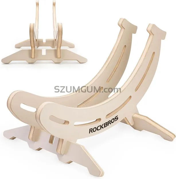 Drewniany uniwersalny stojak na rowery szosowe lub MTB (banana style)